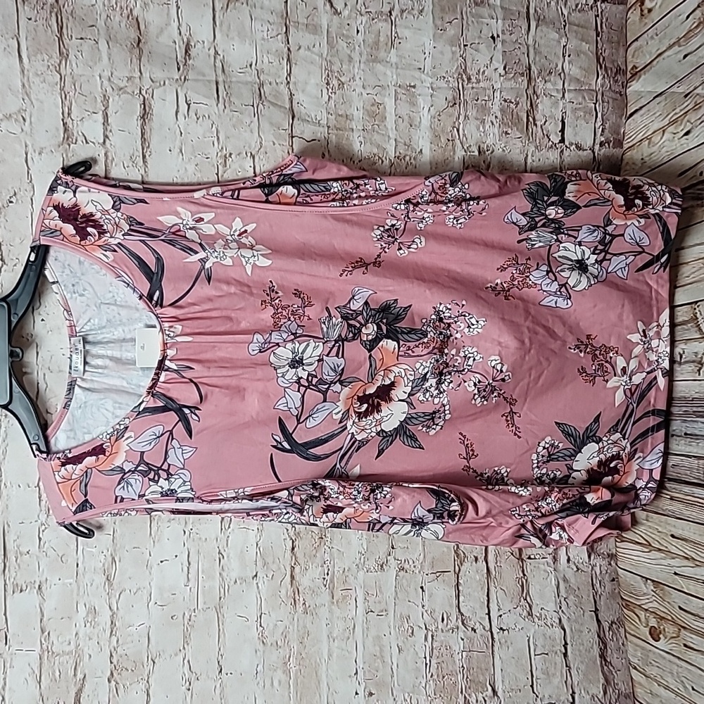 Ekouaer pink floral tank top new nwt xxl